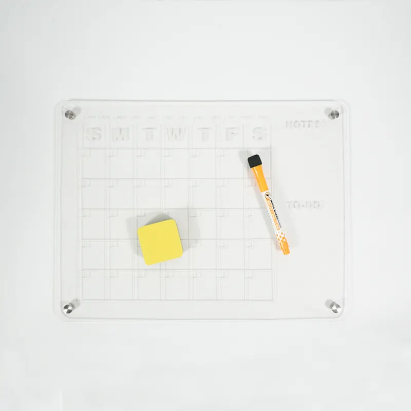 Wholesale Acrylic Magnetic Calendar Whiteboard Transparent Custom Clear Dry Erase Board For Fridge