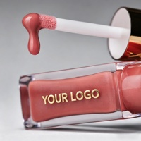 Huile à lèvres teintée hydratante brillante végane personnalisée OEM, gloss à lèvres léger et volumateur