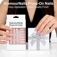 Ongles à presser instantanés DIY pour salon, prêts à poser, sans dommages, sains, inodores, qualité supérieure ABS, vente en gros