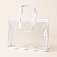 Sac cosmétique transparent personnalisé en PVC avec fermeture éclair, grande capacité, pochette d'emballage cosmétique, sac de maquillage en PVC, fournisseur en gros