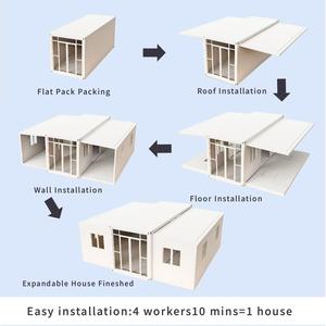 Nouvelle conception de maison conteneur extensible en acier, respirante, coupe-vent, imperméable, pour logement temporaire post-catastrophe, personnalisable - Product Image 1