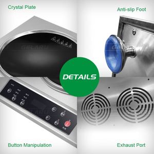 Haute Qualité Concave Poêle Commercial Ce <span class=keywords><strong>Plat</strong></span> Simple Puissance Wok 3500W Cuisinière À <span class=keywords><strong>Induction</strong></span> - Product Image 6