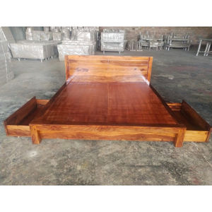 Muebles de sala de estar de diseño más vendidos, cama con almacenamiento que ahorra espacio con dos cajones, muebles de dormitorio Jodhpur a precio de mayoreo. - Product Image 2