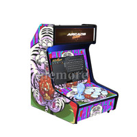 Mini borne d'arcade 1 joueur avec boutons LED, machine de jeux vidéo à monnayeur, cabinet en bois MDF, certifiée CE (version anglaise)