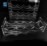 Présentoir à vin autoportant en acrylique transparent, empilable, pour 4 bouteilles, fait main, moderne, personnalisé OEM