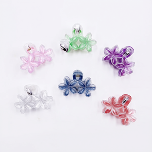 Fermaglio per capelli a doppia frangipani con clip a becco d'anatra e cappuccio argentato, 2 per colore, scatola da 600 pezzi - Product Image 1