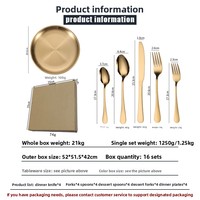 Ensemble de couverts en acier inoxydable 24 pièces avec boîte cadeau pour mariage, hôtel, restaurant, vaisselle de table