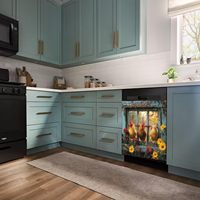 Aimants de réfrigérateur en polyrésine de forme Art Déco, vente chaude en usine, taille moyenne, autocollants magnétiques en forme de tournesol, compatibles lave-vaisselle