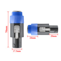 Adaptateur de connecteur Speakon mâle vers 6.35mm femelle 1/4 TS avec convertisseur Twist Lock pour haut-parleur amplificateur haut-parleurs
