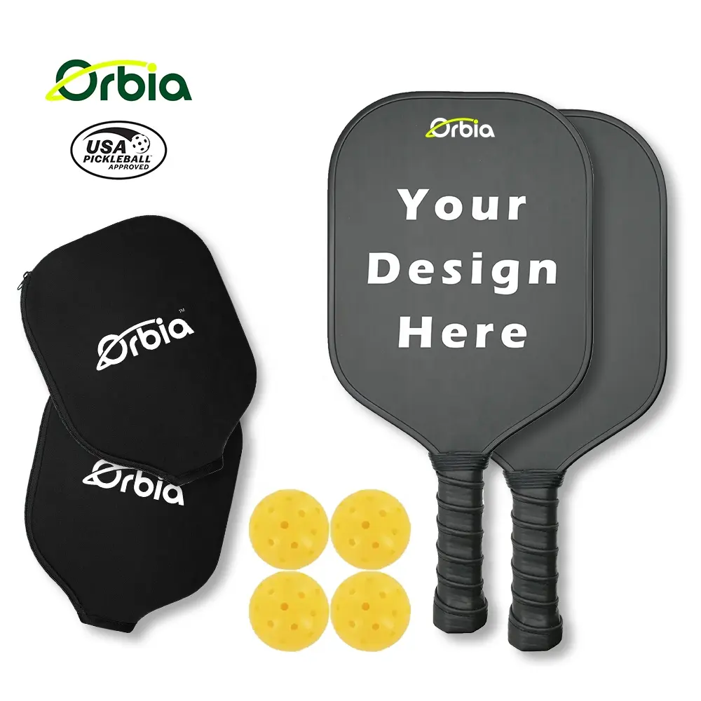 Orbia Sport Usapa Goedgekeurd Custom Print 3K 12K Ruw Koolstofvezel Oppervlak Grafiet Koolstofvezel Composiet Augurk Bal Peddels