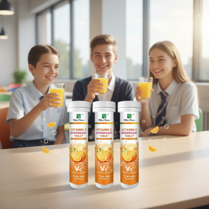 Augengesundheits-Nahrungsergänzungsmittel Brausetabletten mit Calcium, Eisen, Zink und <span class=keywords><strong>Vitamin</strong></span> C für Erwachsene und Jugendliche zur Verbesserung der Sehkraft, Orangengeschmack, 20 Tabletten - Product Image 2