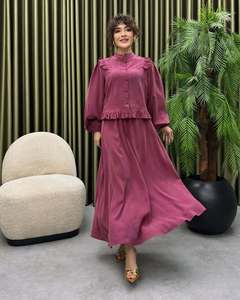 Ensemble <span class=keywords><strong>Femme</strong></span> ACEzung Col Montant Manches Longues Chemise Jupe Longue Élégant Bureau Été Tailleur <span class=keywords><strong>Femme</strong></span> 2 Pièces - Product Image 3