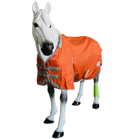 China 1200d UK Size Orange Ripstop Stable Horse Alfombra Invierno contra la lluvia y el viento con cuello desmontable