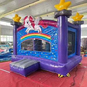 Castello Gonfiabile Ecologico in PVC Shining Star Dream Unicorn KaiSheng con Scivolo per Bambini, Uso Esterno - Product Image 1