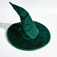 Chapeau de sorcière gothique en velours pour femme, casquette pointue de magicien pour Halloween, cosplay et fête costumée