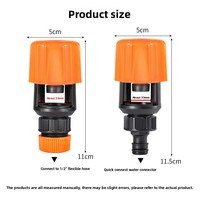 Adaptateur universel en plastique pour tuyau de mélangeur de cuisine domestique à usage agricole, diamètre 1/2'', haute pression, orange