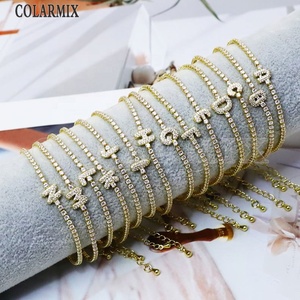 High Quality Luxury Zircon <b>Initial</b> Letter <b>Bracelet</b> Crystal Women Jewelry <b>Bracelet</b> Fashion Jewelry Gift - Product Image 1