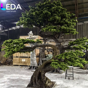 LEDA Handmade <b>Artificial</b> Big Flower <b>Tree</b> Green <b>Artificial</b> Pine Bonsai <b>Tree</b> for <b>Outdoor</b> Garden Wedding Party - Product Image 3