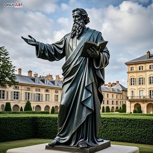 Iglesia religiosa al aire libre Santo con Biblia Bronce Fundido Mateo Apóstol Escultura Tamaño real San <span class=keywords><strong>Evangelista</strong></span> Mateo Estatua de latón - Product Image 5