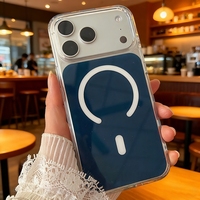 Coque de téléphone magnétique couleur originale antichoc en TPU acrylique transparent pour iPhone 17 Air 16 15 14 Pro Max