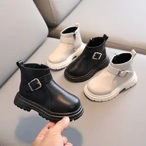 Girls Martin Boots 2023 Autumn And Winter New Baby Non-Slip Soft Bottom Low Tube Short Boys British Single Boots