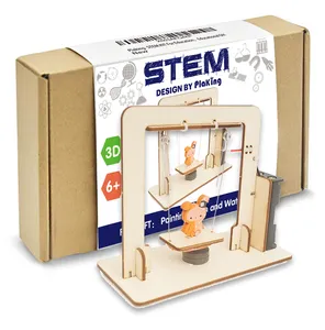 Jouet tiges en bois pour bricolage, balançoire électromagnétique 3D en bois, Kits d'expérimentation scientifique, ensembles d'apprentissage, 34 pièces