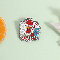 Broches en émail rouge de Jésus, thème de la foi religieuse, citation, design, broche de revers, vente en gros