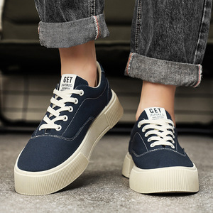 Zapatillas de running y caminar para hombre, diseño exclusivo para estudiantes, con cordones, parte superior de tela elástica, amortiguación antideslizante, ligeras, de algodón, para invierno. - Product Image 5
