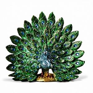 Adorno de gabinete de vino para el hogar moderno europeo, artesanía de resina de pavo real de estilo de arte popular creativo para Decoración de casa de boda - Product Image 1