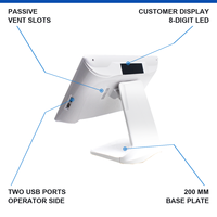 Mesin POS Panel Tunggal untuk Meja Kasir 15,6 Inci, Kasir Supermarket, Toko Roti, Kafe, Bar, Workstation Kasir