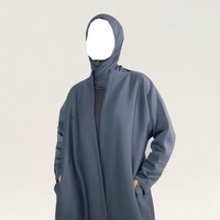 Abaya personnalisée en coton 100% pour l'hiver, avec poches, vente en gros, kimono uni, vêtements islamiques, Dubaï, Ramadan, Eid Abaya