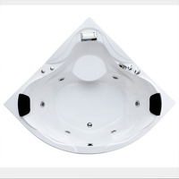 Baignoire multifonctionnelle en acrylique pour spa, jacuzzi pour 2 personnes, baignoire d'angle avec massage par remous en verre
