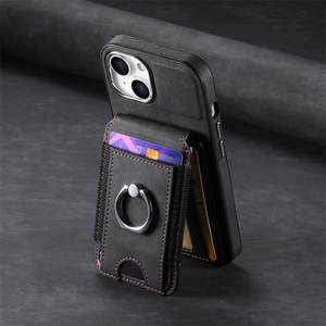 Étui de téléphone en cuir PU avec porte-cartes et support anneau antichoc pour iPhone 16/15/14/13/12/11 Édition Noël - Product Image 1