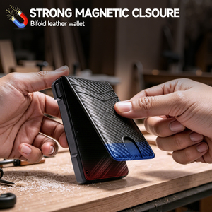 <strong>Men's</strong> Minimalist PU <strong>Wallet</strong> RFID Card Holder Pop-upWallet Slim Short Length Bifold <strong>Wallet</strong> with Magnetic Closure and Money Clip - Product Image 4