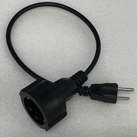 Câble d'extension d'alimentation avec prise US 3 broches NEMA5-15P vers prise femelle européenne CEE 7/7 Schuko, longueur 50 cm, 18AWG