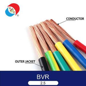 Vente directe d'usine XLPE fil électrique isolé BVR/BV Apure câble Flexible en cuivre Type de conducteur à brin unique - Product Image 2