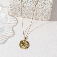 Collar con Colgante de Acero Inoxidable con Caligrafía Islámica de Ayatul Kursi, Joyería de Moda Musulmana Árabe, Regalo para Eid y Ramadán