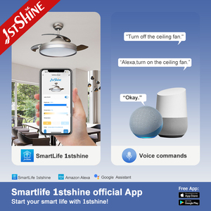 พัดลมเพดาน LED 1Stshine, ใบพัดล่องหนลมต่ำพัดลมเพดานลมธรรมชาติที่มองไม่เห็นพร้อมใบมีดที่ซ่อนอยู่ - Product Image 6