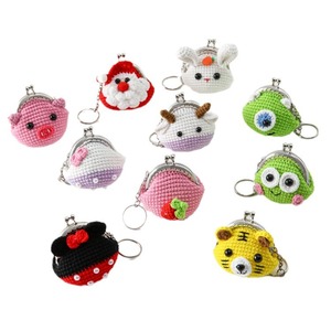 Handgemaakte Gehaakte 5Cm Garen Kleine Dierenklemzakjes Cartoon Dierenthema Kinderportemonnees Sleutelhanger Decoratieve Objecten - Product Image 1