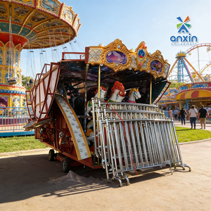 Carrusel Infantil Desmontable <span class=keywords><strong>de</strong></span> 24 Asientos <span class=keywords><strong>de</strong></span> Fibra <span class=keywords><strong>de</strong></span> Vidrio <span class=keywords><strong>para</strong></span> Interiores/Exteriores, Remolcable, <span class=keywords><strong>para</strong></span> Parques <span class=keywords><strong>de</strong></span> Diversiones y Carnavales Nocturnos - Product Image 5