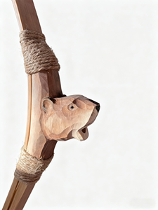Ensemble arc et flèches en bois sculpté à la main, design et logo personnalisables, jouets de tir à l'arc, jeux de tir en plein air et en intérieur - Product Image 2