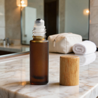 Botella de vidrio vacía con rodillo para aceites esenciales, para uso personal, decoración del hogar, fiestas - Botella roll-on para aceites esenciales