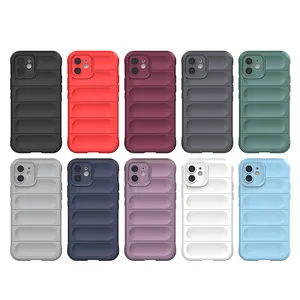 Capa de celular para iphone, capa de celular à prova de choque de silicone macio antiderrapante, capa traseira militar tpu de qualidade para iphone 11 12 e 13 series