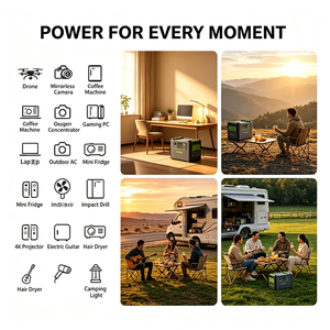 Station d'alimentation portable Office Backup <span class=keywords><strong>2400W</strong></span> 2304Wh LiFePO4 à onde sinusoïdale pure, générateur solaire, onduleur, routeur WiFi - Product Image 2