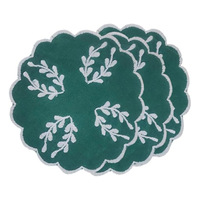 Vente en gros de napperons de table en lin personnalisés avec logo brodé, serviettes de cocktail rondes pour bars, fêtes, mariages, restaurants