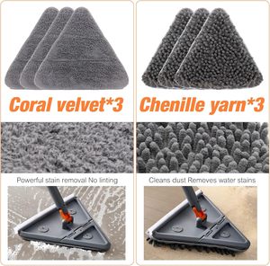 Balai mural en <span class=keywords><strong>microfibre</strong></span> à 360 degrés avec manche extensible magique, balai plat triangulaire en plastique pour le nettoyage intérieur - Product Image 4