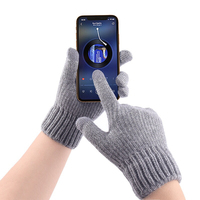 Gants d'hiver pour sports de plein air - Conception tricotée en acrylique à doigts complets pour la chaleur, la sécurité, écologiques et respirants