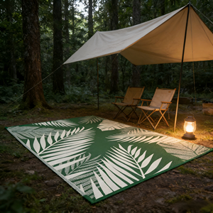 Tapis de plage extérieur réversible en paille synthétique tissée PP - Product Image 5