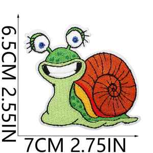 Nouveaux patchs brodés thermocollants en forme d'escargot de dessin animé pour vêtements et décoration de skateboard - Product Image 6