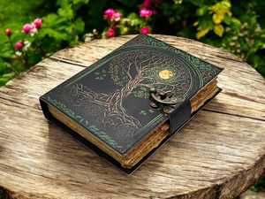 Journal en cuir Arbre de Vie fait main, Grimoire, Livre de sorts - Product Image 3